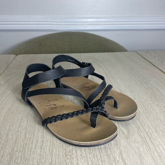 Blowfish Malibu Shoes - Blowfish Malibu Sandals Women Size 9 Black Strappy Slingback Flat Gladiator NWOT